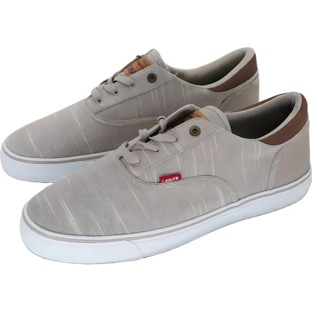 Levi's Ethan Chambray Khaki Tan Low-Top Sneakers Men's US 13M - Picture 2 of 6